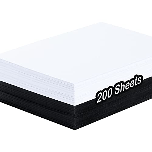 Shindel Heavyweight Construction Paper, 8.3 x 11.7Inches, Black and White, 200 Sheets