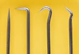 Rolson 4 pc Mini Pick Hook Set Soft Handle Carbon Steel O-Ring Fuses Wires view 2