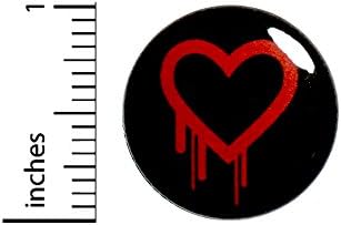 Bleeding Heart Button Badge Emo Goth Indie Jacket Backpack Pin Red Black Cool Rad 1 Inch 49-6