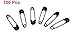 uxcell 100PCS Small Black Metal Safety Pins, Minimalist Style, Rust Resistant, 0.8 x 0.2 Inch