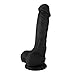 Naughty Realistic Silicone Dildo with Suction Cup, Adult Sex Toy, Large, Black, 8