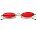 Gamt Vintage Oval Sunglasses for Women and Men Small Metal Frame Candy Colors Red