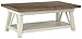 Signature Design by Ashley - Stowbranner Farmhouse Rectangular Cocktail Table, White/Brown