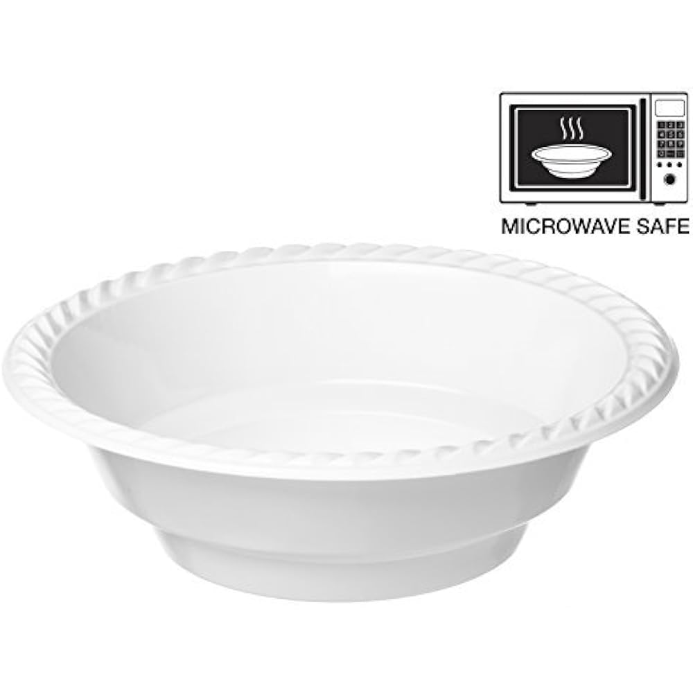 18 Ounce Disposable Bowls Microwave Safe 50 Count White Pack Of 2 (100