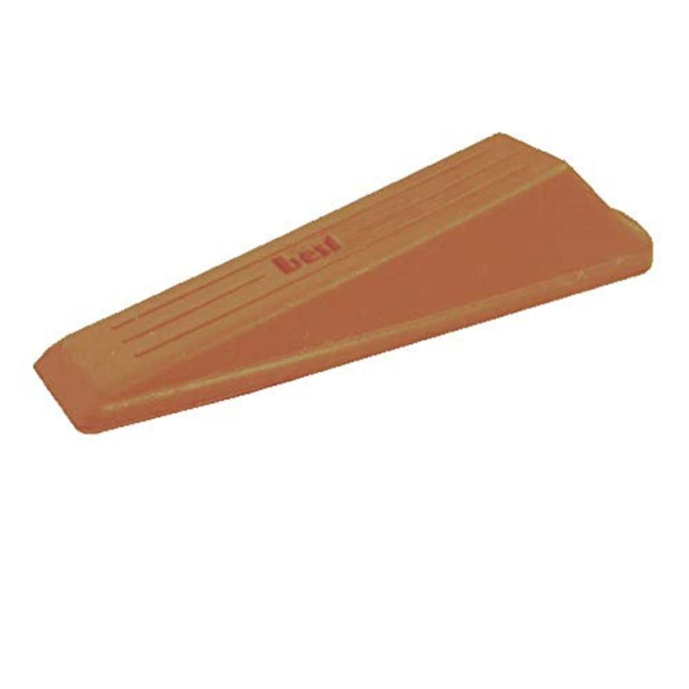 Merriway BH05857 (2 Pcs) Heavy Duty Non-Slip Rubber Door Wedge Stopper 135 x 40mm Brown - Pack of 2 Pieces