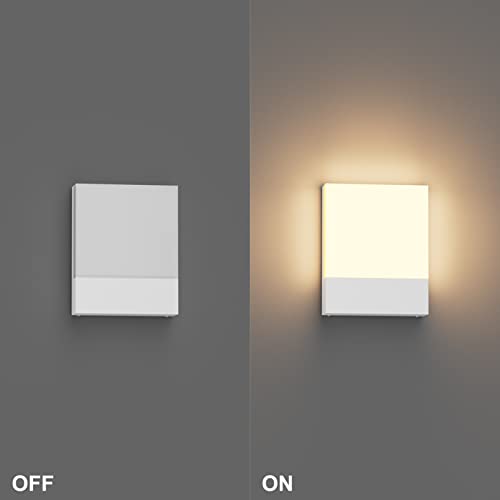 Klighten 2 Pieces 24W LED Wall Lamp Outdoor/Indoor, IP65 White Wall Sconce, Modern Aluminium Wall Light for Gardens, Hallways, Terraces, 1500 Lumen, Warm White 2700K-3000K