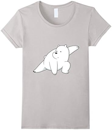 Women's Ice Bear Believes In You Tee - We Bare Bears T- Shirts Small Silver