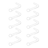 Ruifan 10pcs Clear Bioflex L-Shaped Nose Bone Studs Ring Pins Retainer Body Jewelry Piercing 20 Gauge 2 mm Top