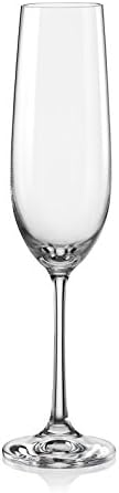 Red VanillaViola Fluted Champagne Glass (Set of 6), 6.5 oz, Clear