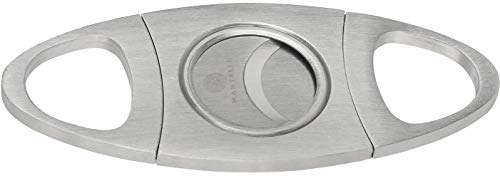 Mantello Cigar Gift Set - Cigar Cutter Stainless Steel Guillotine Double Cut Blade - Cigar Punch Keychain Gunmetal