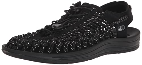 KEEN Women’s Uneek Classic Two Cord Sandals, Black/Silver, 5