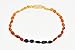 Baltic Amber Baby Teething Necklaces (Unisex) Anti Flammatory, Drooling & Teething Pain Reduce Properties, Certificated Raw Beans Beads( rainbow), Quality Guaranteed