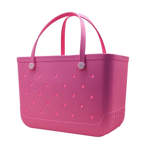 Beach Totebag X-Large Waterproof Sandproof Rubber Beach Tote Bag with Zipper Pocket and Phone Kickstand Cup