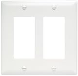 Legrand - Pass & Seymour TP262W Trade Master Wall Plate 2 Gang 2 Decorator, White, SMALL