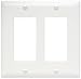 Legrand Pass & Seymour TP262W Trademaster Mid-Size Unbreakable Nylon Wall Plate, 2 Gang, Two Decorator Rocker GFCI Cover, White (1 Count)