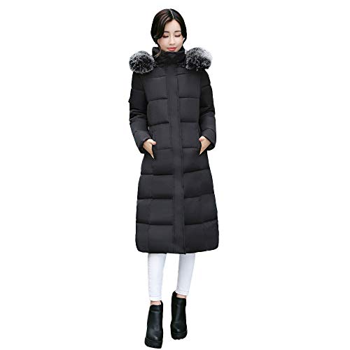 image for NUWFOR Parka Jacket Women Faux Fur Hooded Cotton Padded Long Sleeve Ou