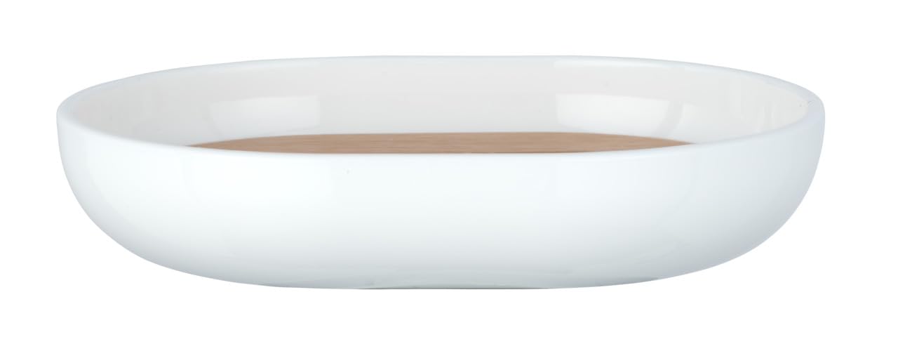 WENKO 23348100 Soap dish Posa White - Soap tray, Plastic, 12 x 2.5 x 9 cm, White