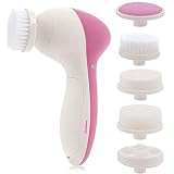Bihood Clean and Clear Face Wash Deep Cleansing Gold Facial Kit Clean Face Thoroughly Facial Wash Brush Portable Multifunction Electric Face Facial Cleansing Brush Spa Skin Care Massage Pink