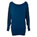 ZJ Clothes Plus Size Women Long Sleeve Off Shoulder Plain Batwing Tunic Top