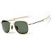 WPF Retro Polarized Sunglasses Aviator Sun Glasses for Men (As Picture, Gold Frame Deep Green Lens)