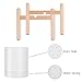 Moutik Wooden Plant Stand Indoor:Mid-Century Modern Plant Holder with 6.5″ White Flower Pot Perfect for Display Mini Cactus Aloe Snake Plant in Outdoor Garden Patio Deskthumb 1