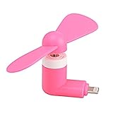 TTSAM USB Phone Fan- 3.5 inch Portable 8 Pin Mini USB Fan with Two Leaves for iPhone 6 & 6 Plus/iPhone 5 & 5S(Pink)