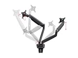 Monoprice Smooth Full Motion Dual Monitor Adjustable Gas Spring Desk Mount - Black For Large Screens, Supports Up To 34 inch Monitors, Max 19.8 LBS Weight Per Display - Workstream Collection
