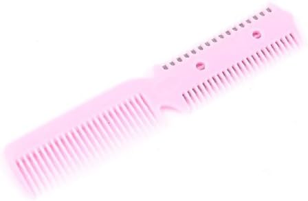 Buy Pink Plastic Dual End Metal Razor Blade Hair Cutter Comb