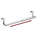 mDesign Adjustable, Expandable Kitchen Over Cabinet Towel Bar - Hang on Inside or Outside of Doors, Storage for Hand, Dish, Tea Towels - 9.25
