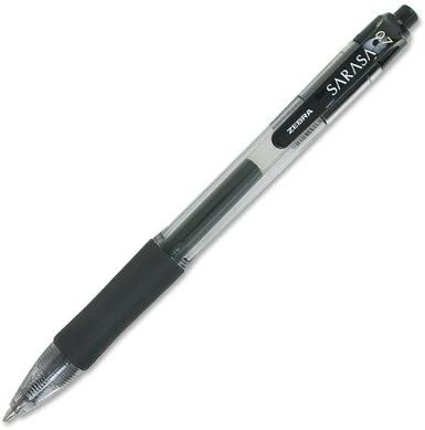 Zebra 14680 Sarasa Retractable Gel Pen, Black Ink, Medium, 24/Pack