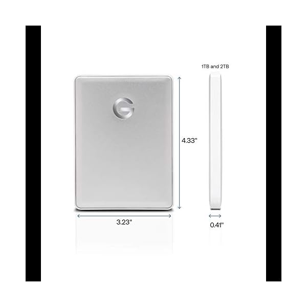 G-Technology G-Drive Mobile USB-C 2 TB (elegantes Aluminium-Design, schnelle Übertragungsrate 140 MB/s, USB-C-fähig… – Bild 4