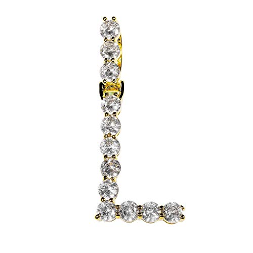 Lutos Unisex Iced Out Hip Hop Gold Rhinestone Bubble Dripping Letter A to Z Tennis Chain Necklace 20 Inch/18Inch