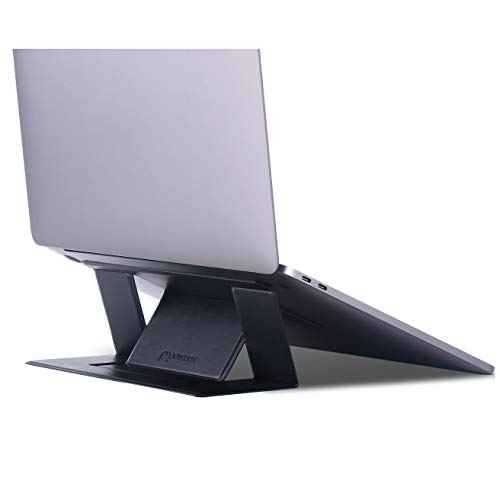 Laptop Stand Invisible Portable Lightweight Removable Adhesive Stand with Built-in Magnets, Two Elevation Adjustments (Black)