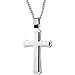 Stainless Steel Cross Necklace for Men – 24 In. Chain, Lobster Clasp, Cross Pendant, Black Gift Box – Quality Gifts, Everyday Collections by Blackbox Jewelry, 1.9x1.2x0.2 In.