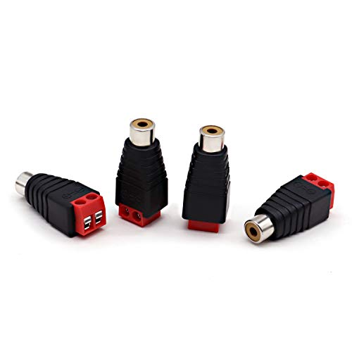Liveda RCA to AV Screw Terminal Solderless Adapter, RCA Cable Audio