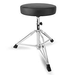 Pyle Adjustable Drum Throne Stool-Portable with