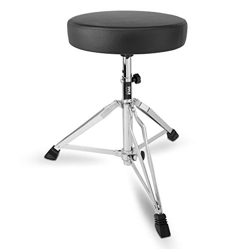 Pyle Adjustable Drum Throne Stool-Portable with