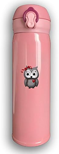 Cute Owl Stainless Steel Vacuum Funtainer Thermos Cup Leak Proof Simple Modern Girls Water Bottle For Hot And Cold Drinks Height 7.8 "diameter 2.9" 17oz