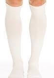 Support Socks For Men Knee High Firm Compression (XL, White)