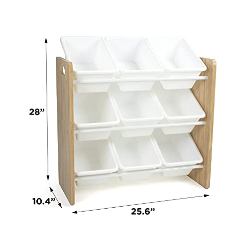 Humble Crew 9Bin Toy Organizer, Natural Wood/White Pricepulse
