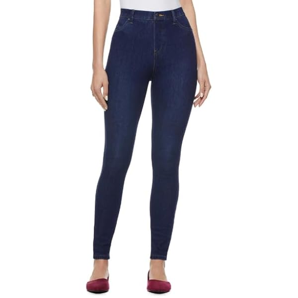 Time and Tru Dark Denim High Rise Stretch Fitted Jegging - X-Large at Amazon  Women's Jeans store