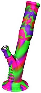14" Mardis Gras Platinum Cured, Medical Grade, Silicone Water Pipe