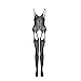 ILUCI Sexy Lingerie for Women for Sex Women's Lace See Through Fishnet Bodystocking with Open Crotch Sleepwear (1 PC, Black 6108)