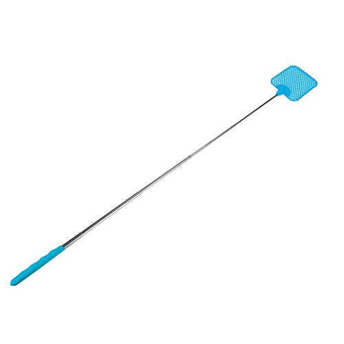 Jeeke Fly Swatter Manual Swat Pest Control - Retractable Handle,11 to 31 Inch (Blue, 1pcs)