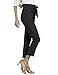 Freeprance Women's Pants Casual Trouser Paper Bag Pants Elastic Waist Slim Pockets XBK S Black