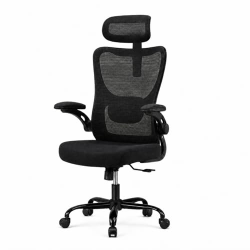 HUANUO Chaise Ergonomique, Chaise de Bureau PC avec Soutien Lombaire et Appui-tête Réglable, Fauteuil de Bureau Confortable avec Accoudoirs 3D, Chaise de Bureau Ergonomique, Charge Max 136 kg