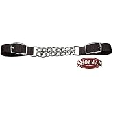 Showman Fully Adjustable Double Chain Nylon Curb Strap (Brown)