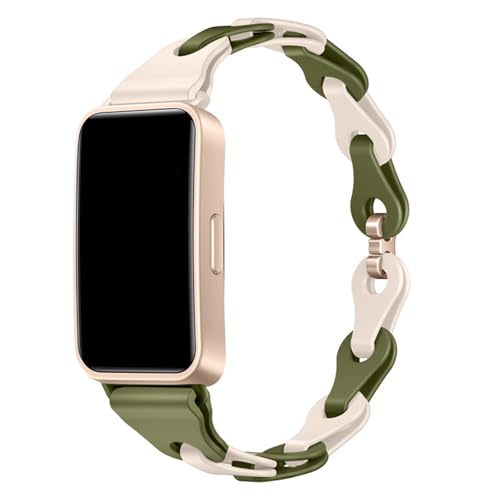 TENYELE Trendy Silicone Watch Straps Decorative Chain Link Designed Breathable Wristband For Band 8/9/10 Bracelets Repair Watch Band