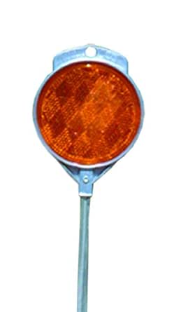 Accuform Signs Frw963Or Ground Stake Reflector (Driveway Marker), 2-Sided Plastic Reflector Mounted Onto 48" Length X 3/8" Diameter Twisted Aluminum Rod, Orange (846642090715)