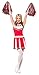 Smiffys Cheerleader Costume, Red, S - US Size 6-8